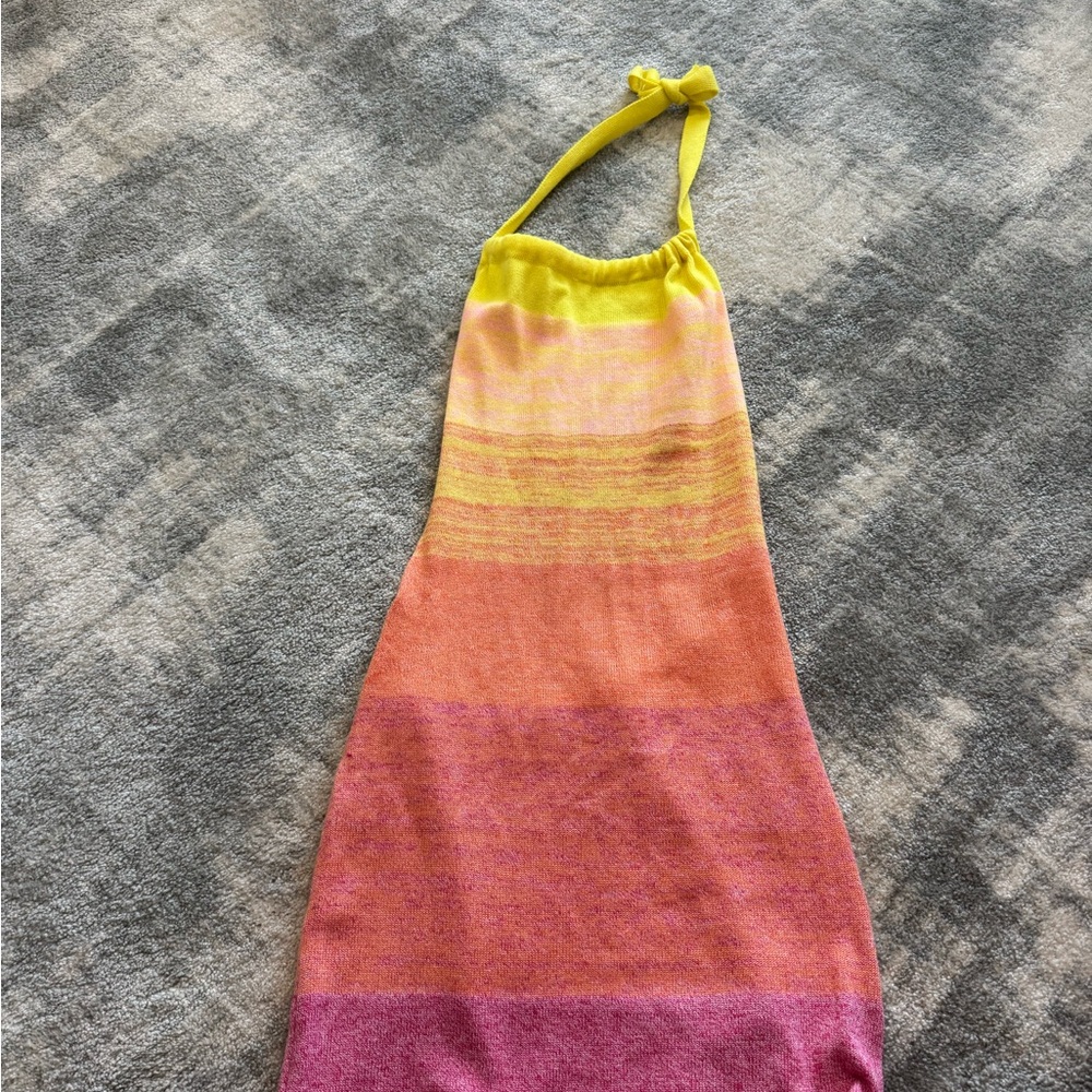 Colorful Halter Mini Dress